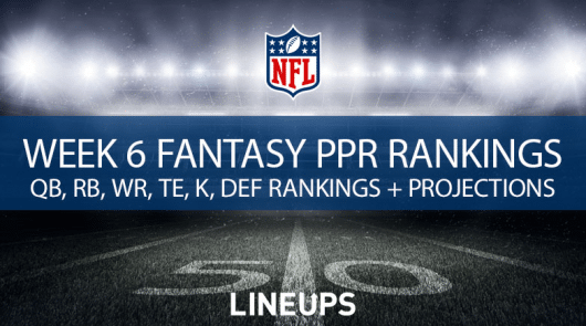 Week 6 Fantasy Football PPR Rankings & Projections