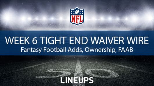 Week 6 TE Waiver Pickups & Adds: Fantasy Football FAAB Bids, % Owned