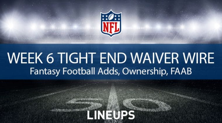 Week 6 TE Waiver Pickups & Adds: Fantasy Football FAAB Bids, % Owned