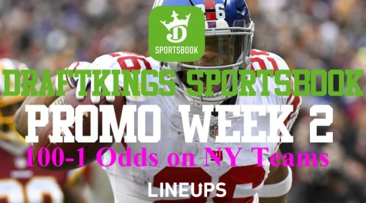DraftKings New Jersey Week 2 NFL Promos – 100-1 Odds on Giants & Jets Game