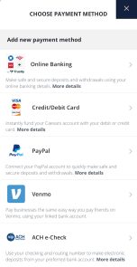 Horseshoe Online Casino banking methods