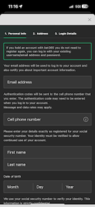 bet35 Casino registration 1