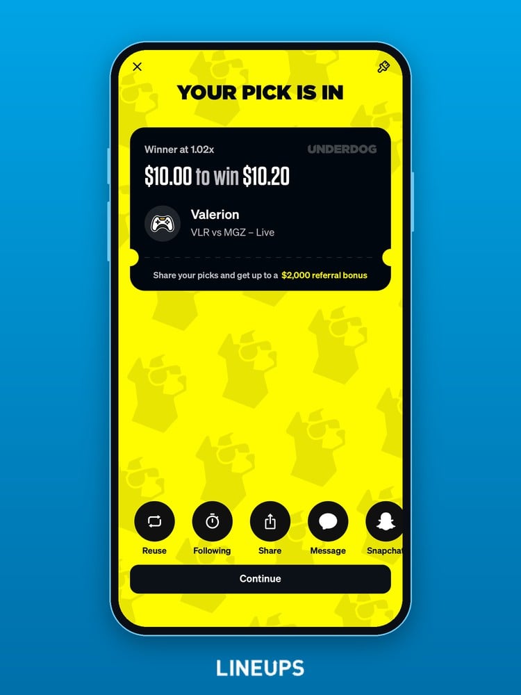 Valerion pick confirmation at 1.02x