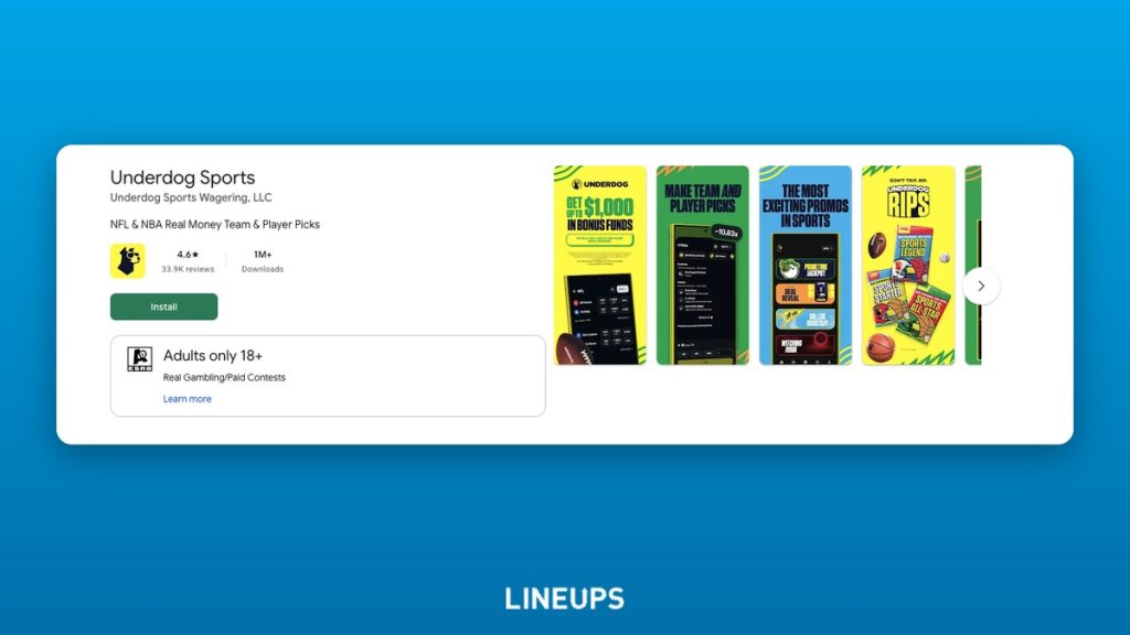 Underdog Google Play listing