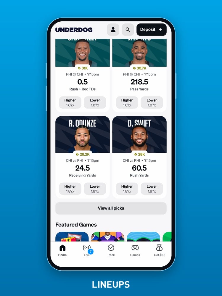 Home screen with Pick'em and predictions