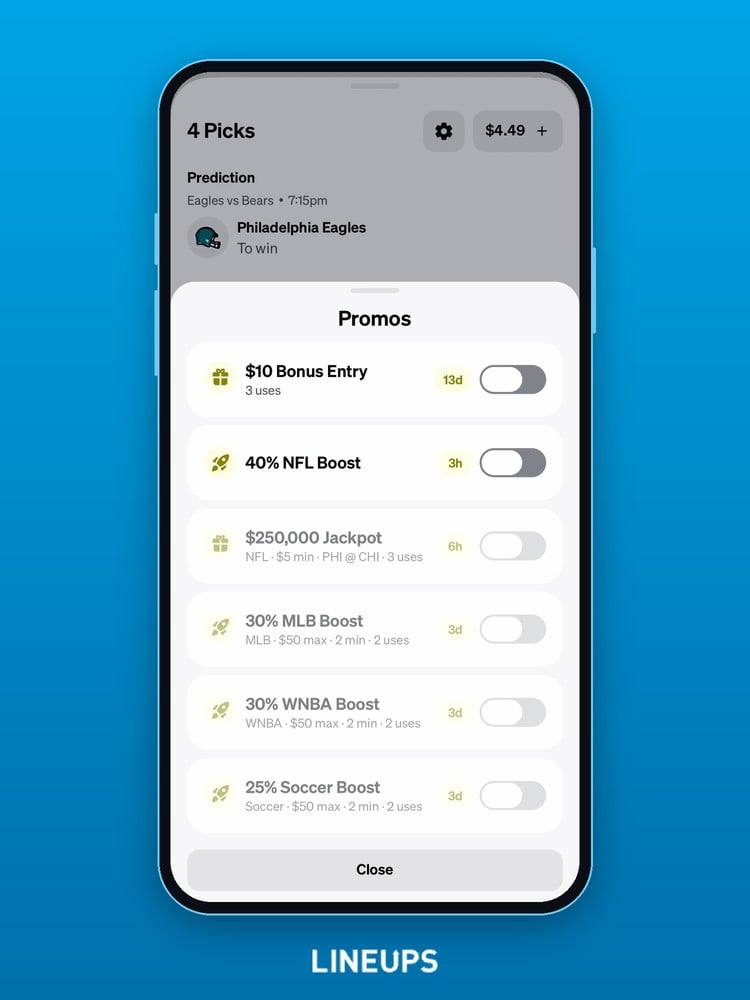 Promo toggles on the pick slip